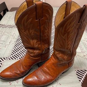 Justin Smooth Ostrich Boots Size 10D